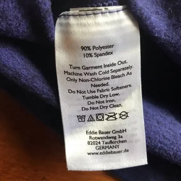 Eddie Bauer Blue Long Sleeve Polyester Shirt with Thumbholes Women's Size Large - Picture 7 of 7